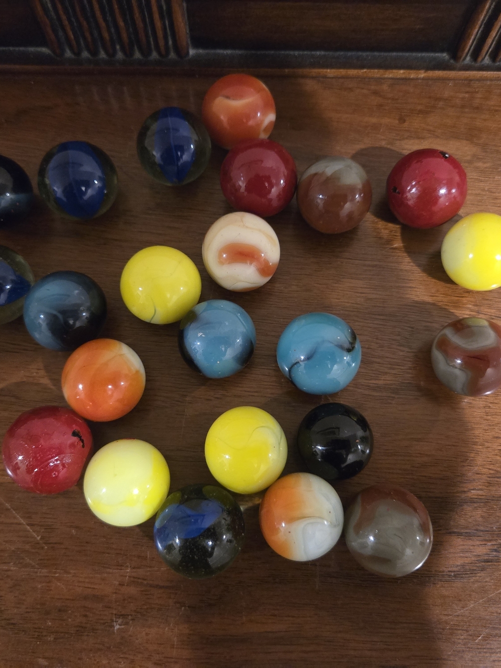 Vintage Glass Marble Lot Of Shooters Primarily